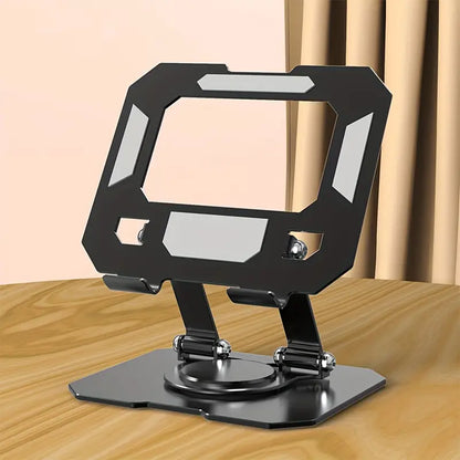 360° Rotating Metal Tablet & Mobile Stand – Foldable Adjustable Cooling Desk Holder