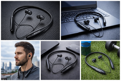 Modern K8 Neckband Wireless Earphones | Bluetooth 5.2 | Deep Bass | Long Battery