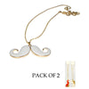 Mustache Pendant Set of 2 Golden Chain Necklace