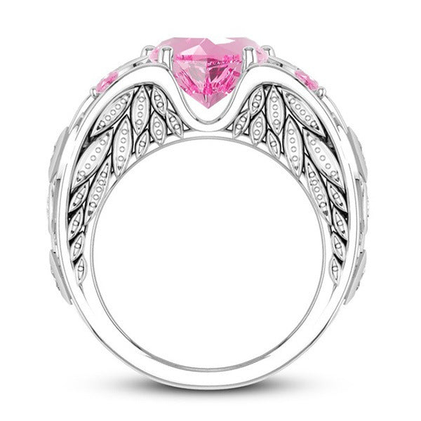 Heart Shaped Sapphire Ring | Luxury Engagement Crystal Ring