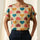 LIVA Heart Print Chiffon Blouse Short Sleeve Women