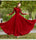 Red Lace Sleeve Chiffon Maxi Dress Pleated Long Women