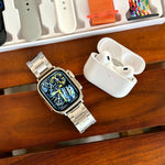I20 Ultra Max Suit 10-in-1 Smartwatch Bundle | 2.3” HD Display, Bluetooth Calling & Earbuds