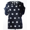 LIVA Star Print Chiffon Shirt Women Short Sleeve Blouse