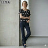 LIVA Star Print Chiffon Shirt Women Short Sleeve Blouse