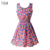 Sleeveless Vibrant Floral Chiffon Summer Mini Dress