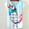 Whimsical Watercolor Songbird T-Shirt Artistic Bird Graphic Tee