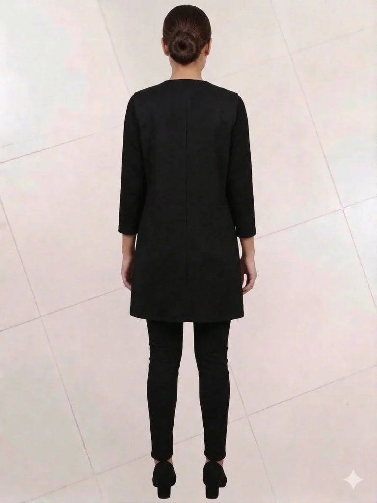 Gold Embroidered Tunic Top Women Elegant Charming