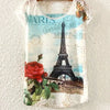 Vintage Paris Eiffel Tower Rose T-Shirt Aesthetic Graphic Tee