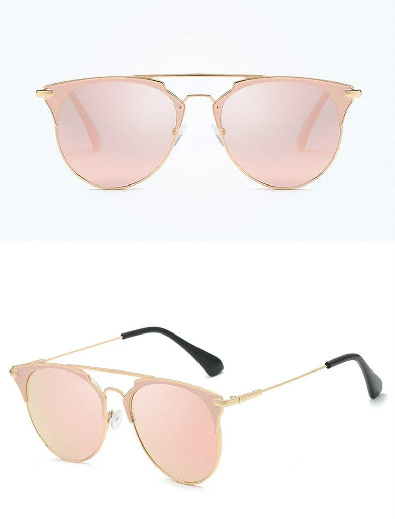 Vintage Round Cat Eye Sunglasses Women Luxury Designer