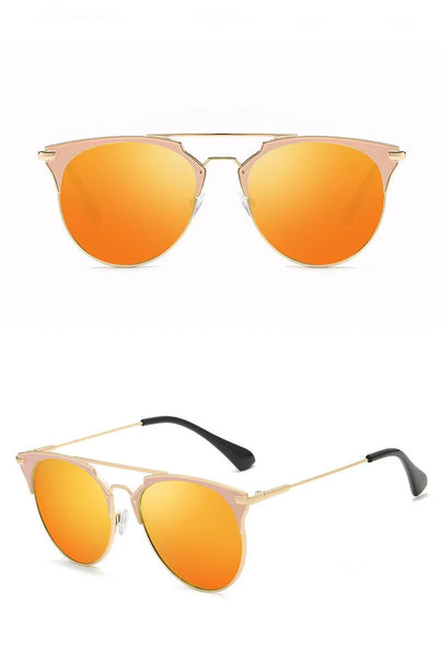 Vintage Round Cat Eye Sunglasses Women Luxury Designer