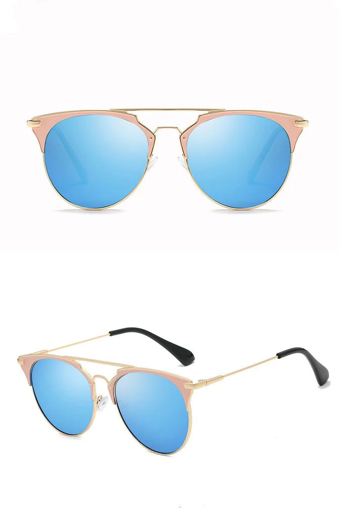 Vintage Round Cat Eye Sunglasses Women Luxury Designer