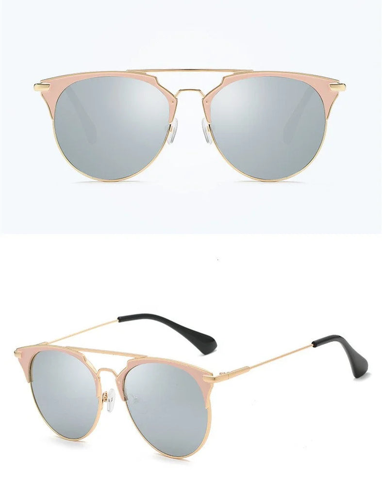 Vintage Round Cat Eye Sunglasses Women Luxury Designer