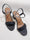 Black Block Heel Sandals Women 10 | Rhinestone Party & Casual Shoes