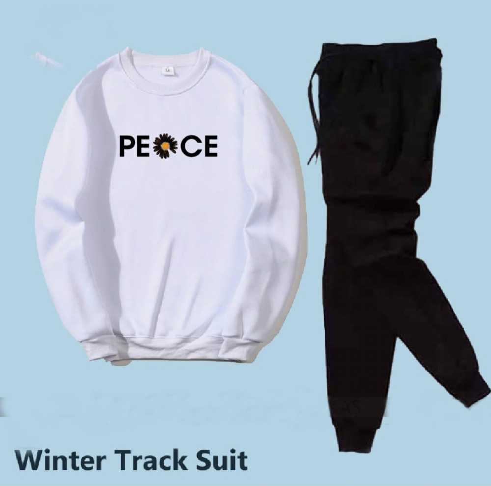 Printed Fleece Tracksuit for Women | Trendy Winter Sweatshirt Set