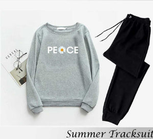 Printed Fleece Tracksuit for Women | Trendy Winter Sweatshirt Set