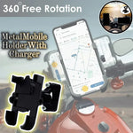 Bike Mobile Holder Stand | 360° Rotation | Anti-Slip Grip | Universal Motorcycle Mount
