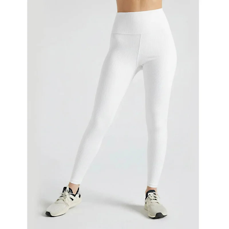Women High Waist Ribbed Activewear Leggings Comfort Fit