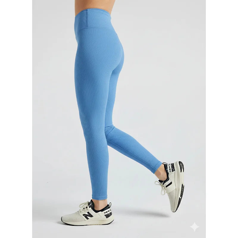 Women High Waist Ribbed Activewear Leggings Comfort Fit