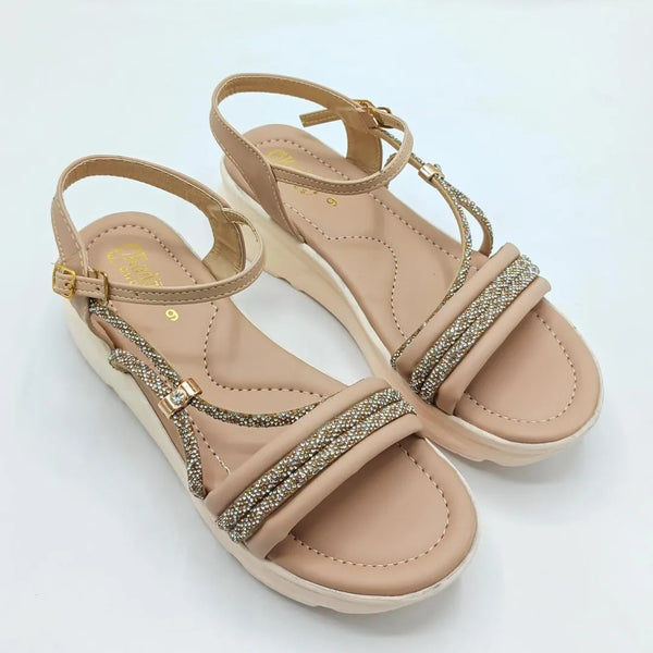 Women's Beaded Rubber Sandals Ivory Size