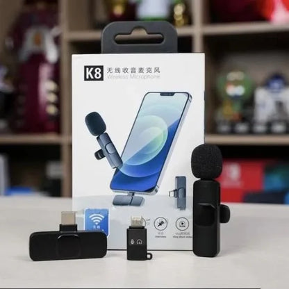 K8 Wireless Microphone | K8 Mic for Mobile | Type-C / iPhone Compatible | Noise Reduction