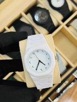 White Arabic Aura Watch | Stylish Arabic Dial Watch for Men & Women