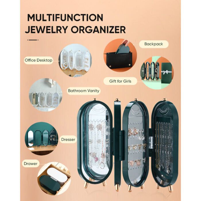 4 Layer Jewelry Storage Box | Folding Dustproof Organizer Case