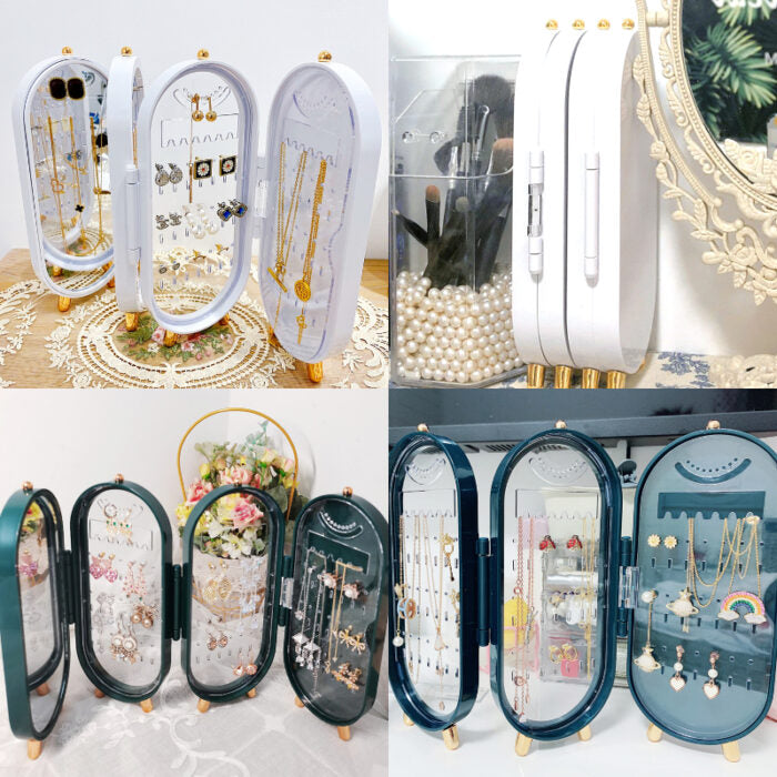 4 Layer Jewelry Storage Box | Folding Dustproof Organizer Case