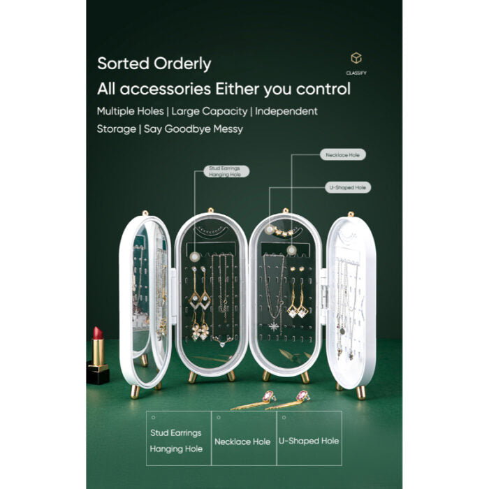 4 Layer Jewelry Storage Box | Folding Dustproof Organizer Case