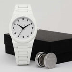 White Arabic Aura Watch | Stylish Arabic Dial Watch for Men & Women