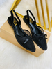 Pointed Toe Mesh Slingback Flats Mustard 36 | Stylish Bow Shoes
