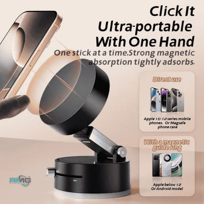 Universal Vacuum Magnetic Suction Cup Stand | Folding Swivel Phone Holder