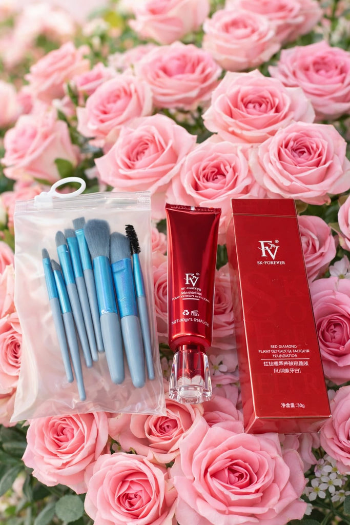 FV Foundation Ivory Shade with Brush Set | Full Coverage Makeup Kit