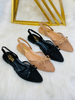 Pointed Toe Mesh Slingback Flats Mustard 36 | Stylish Bow Shoes