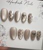 Cat Eye Nails Pack of 12 | Nude Champagne Gold Magnetic Nails