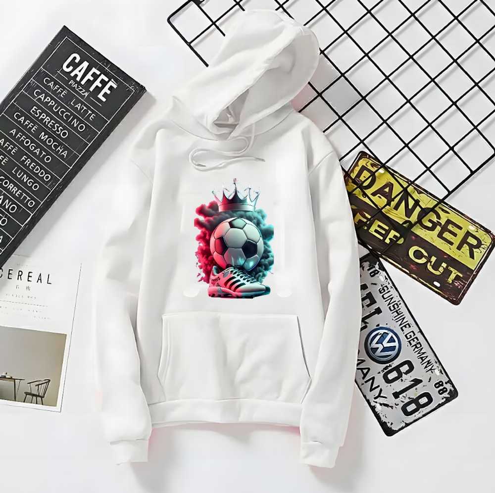 Football Printed Hoodie for Men & Boys | Kangaroo Pocket Winter Hoodie
