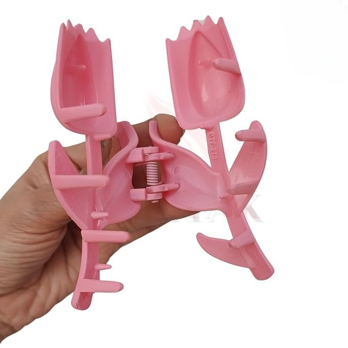 Rose Flower Hair Clips Set of 6 | Matte Finish Claw Clips