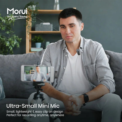 Morui GM-X13 ANC Dual Wireless Microphone | 2.4GHz Lavalier Mic with LED Charging Case
