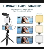 AY-49 Vlogging Kit | Portable Video Recording Kit with LED Light & Mic