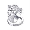 Queen Crown Ring Set Women | Silver Rhinestone Bridal Rings