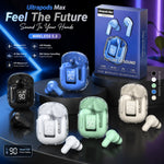 Air31 Wireless Earbuds | Crystal Transparent Design | Bluetooth 5.3 | LED Display & Heavy Bass